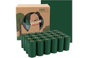 Unscented Dog Poop Bags, 360 Counts (24 Rolls) - Extra Thick & Leak Proof Pet Waste Bags, 23 x 33cm,Heavy Duty Doggie Bags for Large & Small Dogs, Fits Standard Dispensers