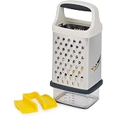 Joseph Joseph Multi-Grip Box Grater with Precision Food Grip, Stainless Steel Blades for Grating and Slicing, Non-Slip Base, 