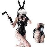 SHLYMP バニーガール バニー セクシー コスプレ エロ 過激 エッチ な えろい ランジェリー 下着 コスチューム うさぎ うさ耳 ウサギ レザー ハイレグ レオタード 可愛い かわいい 穴あき レディース 仮装 クリスマス イベント ハロウィ