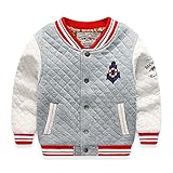 Tortor 1bacha(JP)　子供　スタジアムジャンパー　キッズ　ジャケット　男の子　長袖　秋冬　スタジャン　ボーイズ　男児　厚手　ニット　グレー　防寒　長袖　95　100　110　120　13