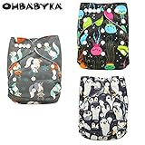 Ohbabyka3点セット オムツカバー 新生児 新生児期 出産祝い グッズ お返し おむつカバー ベビー服 赤ちゃん 服 ベビー 男の子 女の子 長く使える サイズ調整可能 (OB132136140