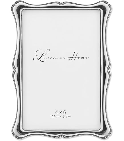 Lawrence Frames Silver-Plate Metal Picture Frame – Delicate Beading, Holds 4x6 Photos, With Velvet Backing & Easel Stand - View #2