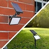 ソーラー充電式ライト高輝度防水防犯 景観ランプ 屋外照明用 防水等級IP65 48LEDパティオ裏庭のためのソーラーウォールランプ