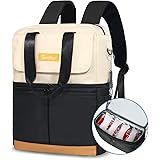 Scothen Backpack Cooler with Double Decker & 12 Ice Packs- Keeps 36 Cans Cold for Up to 8 Hours- Waterproof & Leak Proof Insu