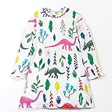 (プタス)Putars ベビー服 子供服 女の子 ワンピース 長袖 恐竜柄 動物柄 植物 可愛い 秋冬 オシャレ 通園 発表会 旅行 記念日 プレゼント 2-7歳