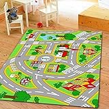 HUAHOO Kids' Rug With Roads Kids Rug play mat City Street Map Children Learning Carpet Play Carpet K