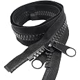 MebuZip #10 Heavy Duty Plastic Separating Zipper - 100 Inch, Double Pull Tabs, For Sleeping Bags, Tents, Covers