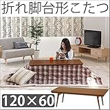 台形がおしゃれ♪ 折れ脚こたつ 幅120 【 薄型石英管ヒーター ミニこたつ 一人用こたつ こたつ テーブル 】　SEMIYS-196482657