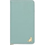 [Elegante] Chaton AQUOS sense6 SH-54B SHG05 用 ケース 手帳型 02.アクア ネコモチーフ 猫 にゃんこ 足跡 肉球 ポケット カード収納 ストラップ金具 レザー 全6色 [L]H81