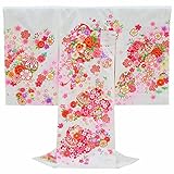 お宮参り 着物 女の子 初着 産着 正絹 毬 鼓 赤 女児 祝着 一つ身 着物タウン 3370-00699