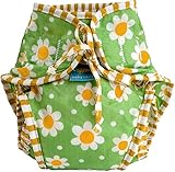 Kushies Baby Unisex Swim Diaper, Green Daisy Print, Small by Kushies