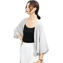 Amazon | [JUIN] シフォンボレロ グレー レディース ゆったり