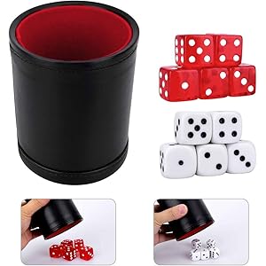 SmartLegend 10個入り ダイススタッキング ダイス サイコロ ダイスカップ サイコロカップ ダイス ストレス解消 赤5個+白5個 合皮