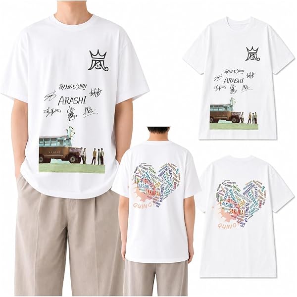 Amazon.co.jp: [KOMCEI] 嵐ARASHI Five Tシャツ 記念デザイン 半袖