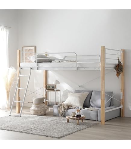 IKEA システムベッド　スモースタード　白　ロフトベッド SMÅSTAD スモースタード ロフトベッド, ホワイト ペールピンク