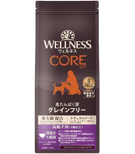 Amazon.co.jp: ウェルネスコア 高たんぱく質グレインフリー 成犬用 1.8