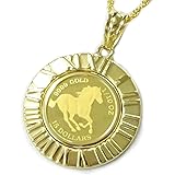 [あなたと私の宝石箱] 純金ツバルホース1/10ozペンダントネックレス K18枠・純金 【ギフトラッピング済み】