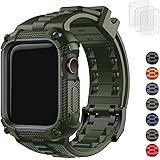 アップルウオッチ バンド 44mm iWatch シリーズ 6/5/4/SE/SE2に対応 アップルウオッチ 一体型 ベルト コンパチブル Apple Watch バンド 保護ケース付 アップルウォッチ スクリーン カバー 耐久性 衝撃吸収 工事 ス