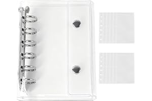 Sediven シール帳 透明 女の子 はがせる A7 バインダー 手帳 クリアバインダー 6穴 マイクロ6 シール収納 推し活グッズ （透明）