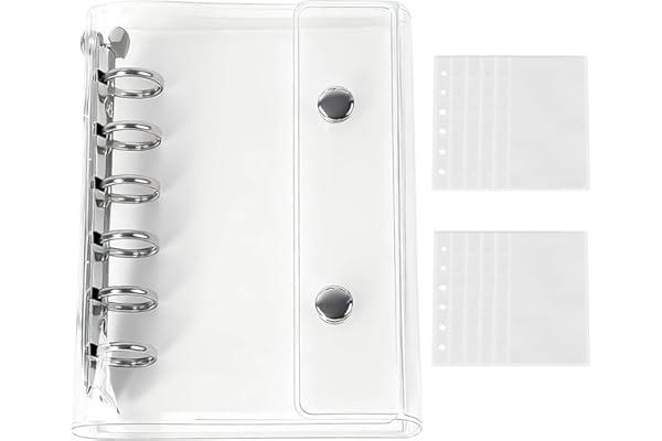 Sediven シール帳 透明 女の子 はがせる A7 バインダー 手帳 クリアバインダー 6穴 マイクロ6 シール収納 推し活グッズ （透明）