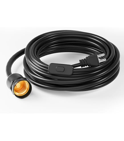 Amazon | 防水型ソケットコード E26 1灯用 防水プラグ付 ガード付 