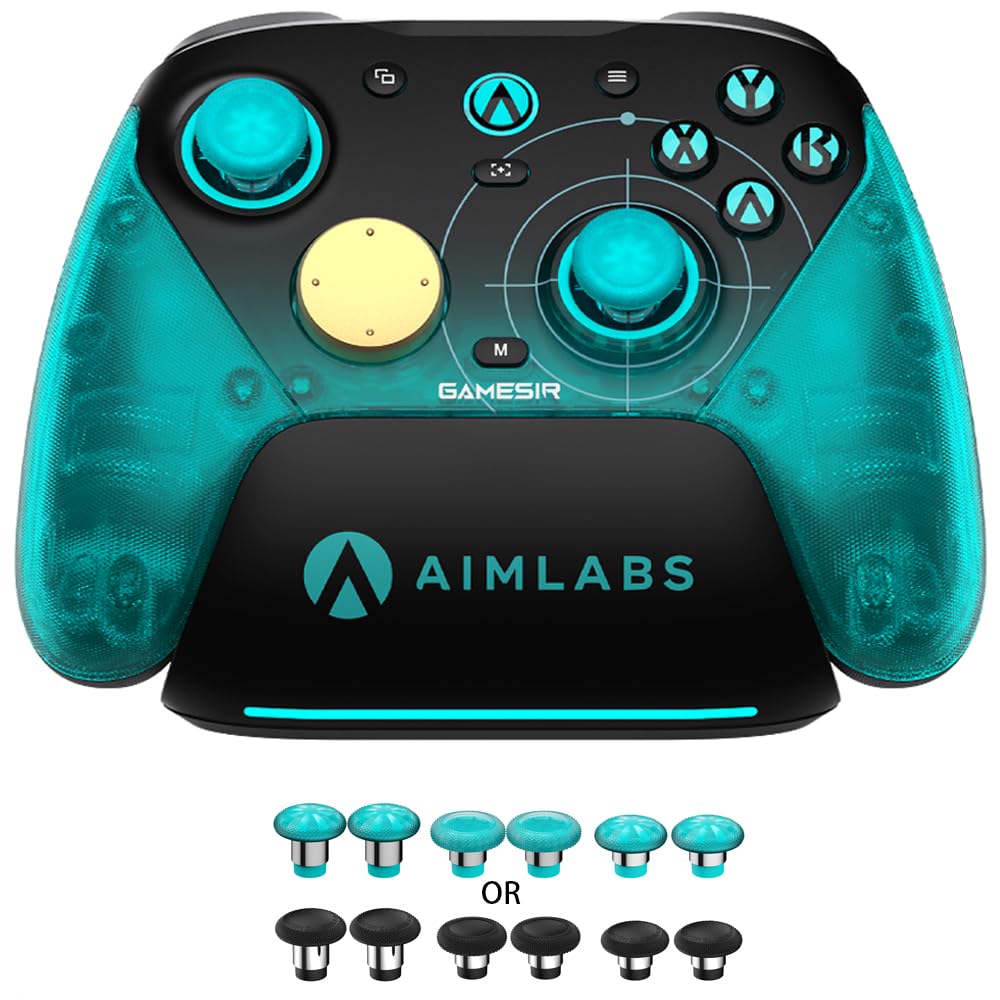 GameSir G7 Pro 8K Aimlabs PC ワイヤレスゲーミングコントローラー (Aimlabs公式ライセンス) | PC対応 8000Hz有線/2.4G超高速ポーリングレート TMR第2世代ホール効果スティック デュアルトリガーストッ