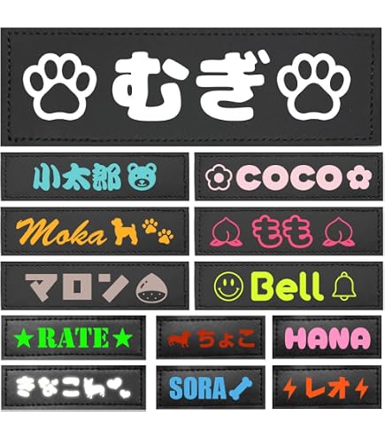Amazon.co.jp: ハーネス用ネームタグ, マジックテープ式, 2枚1組