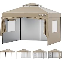 CYFIEタープテント 3mx3m サイドシート1枚付 ワンタッチ 高さ3段階 Amazon | CYFIE タープテント 3mx3m サイドシート 1枚付き 風