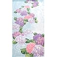 のれん 季節 夏 紫陽花 半間のれん 四季 花 幅85×丈150cm 紫陽花と雨 山中奈緒子 11358