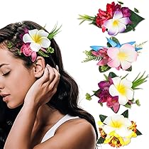 Amazon.co.jp: Ahoney ハワイアン プルメリア フラワー ヘア