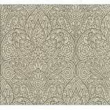 York Wallcoverings Candice Olson Decadence Paradise壁紙、グレー/メタリックグレー
