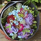 花束 生花 ギフト LLサイズ （ ブルー パープル 系 ） 大臣賞受賞 デザイナー お任せ花束