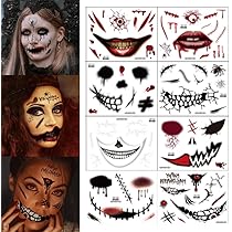 Amazon.co.jp: ハロウィン タトゥーシール 9枚セット ボディー