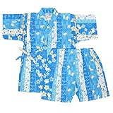 アスナロ（甚平） 甚平 子供 ベビー 女の子 日本製生地 綿100％ 桜 うさぎ柄 和柄95 ブルー