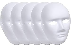 [StyleCoS] お面 仮面 マスク コスプレ 男面 女面 無地 ペイント 紙パルプ製 5枚セット (男性タイプ)