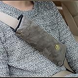 (フィーショー)FEESHOW シートベルトカバー シートベルト枕 児童シートベルトクッション 肩当てカバー 携帯枕 子供用 車内泊 車中泊 旅行 (グレー, Free)