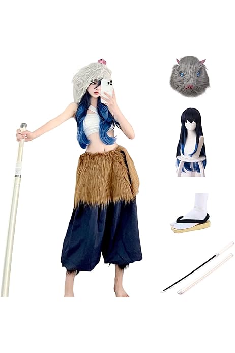 Amazon | [KIYOYO] 嘴平伊之助 コスプレ衣装 【ウィッグ付き、お 