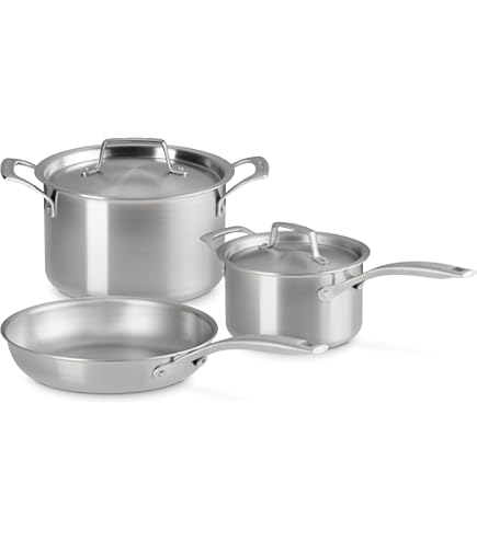 Amazon.co.jp: Le Creuset 5 Piece tri-plyステンレススチールセット