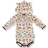(シックス バニーズ) SIX BUNNIES フード付きベビー服【ロンパース】オールドスクール モチーフ (６～１２か月　身長65-75cm　身幅21㎝着丈41㎝肩幅18㎝袖丈22㎝)