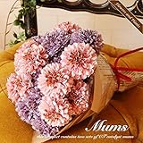 マム 造花 観葉植物 ブーケ 花束 セット CT触媒 ピンク パープル フェイクフラワー