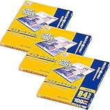 ラミネートフィルム B4サイズ 100マイクロメーター LZ-B4100 (3個セット(100枚×3=300枚)) アイリスオーヤマ