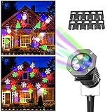 Christmas Laser Light, [Newest Version] Ucharge Snowflake Led Landscape Spotlight 10 Slides Sparklin
