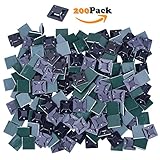 nouvcoo 200pcs /パック粘着Zipタイマウント、0.9 X 0.9inch ( 23 x 23 mm )ケーブルタイマウントブラックwith Screw Holes for smooth