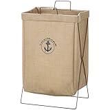 不二貿易 ランドリーバスケット 洗濯かご 幅37cm 容量約30L 折りたたみ 麻 横型 30684