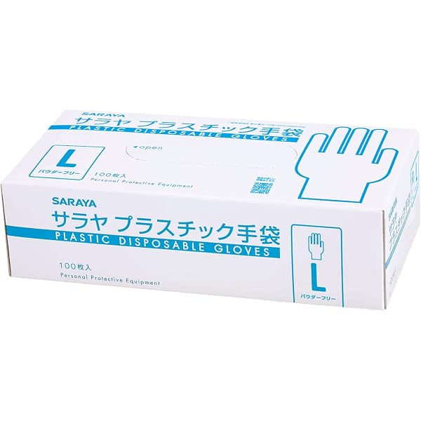 Amazon.co.jp: Saraya Plastic Gloves E M Size 100 Count Powder Free