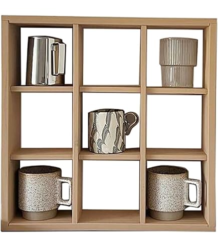 Amazon｜LightRise木製ウォールシェルフオープンシェルフ・格子棚