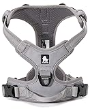 cocomall 犬用ハーネス 犬用胴輪 ドッグ ペット用品 ハーネス 3M反射材料 訓練 ナイロン製 小型犬、中型犬、大型犬に向け 通気性 調節可能 (XS, グレー.)