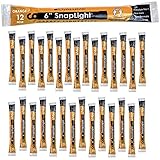 Cyalume SnapLight Orange Light Sticks - 6 Inch Industrial Grade, High Intensity Glow Sticks with 12 