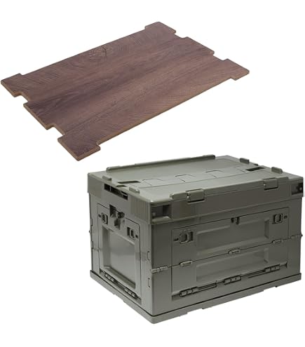 THEBOX 基本サイズ　折りたたみ式　天板天然ウォルナットオイルフィニッシュ Amazon.co.jp: 折り畳みコンテナ 50L用 木製 テーブル天板 : スポーツ