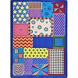 Joy Carpets Kid Essentials Infants & Toddlers Crazy Quilt Rug Multicolored 5'4 x 7'8 [並行輸入品]
